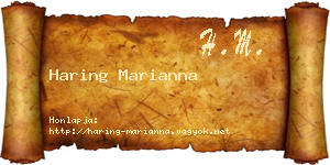 Haring Marianna névjegykártya
